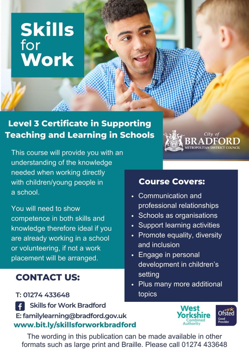 Level 3 teaching assistant course poster